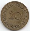 20 Franken Saarland 1954 2