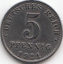 5 Pfennig Deutsches Reich 1915-1922 297