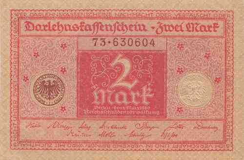 2 Mark Deutsches Reich 1920 65b