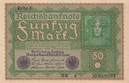 50 Mark German Empire 1919 62a