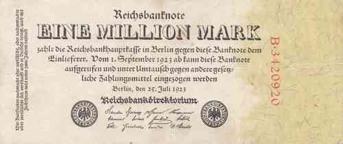 1 Million Mark Deutsches Reich 1923 92a