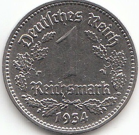 1 Reichsmark Third Empire 1933-1939 354