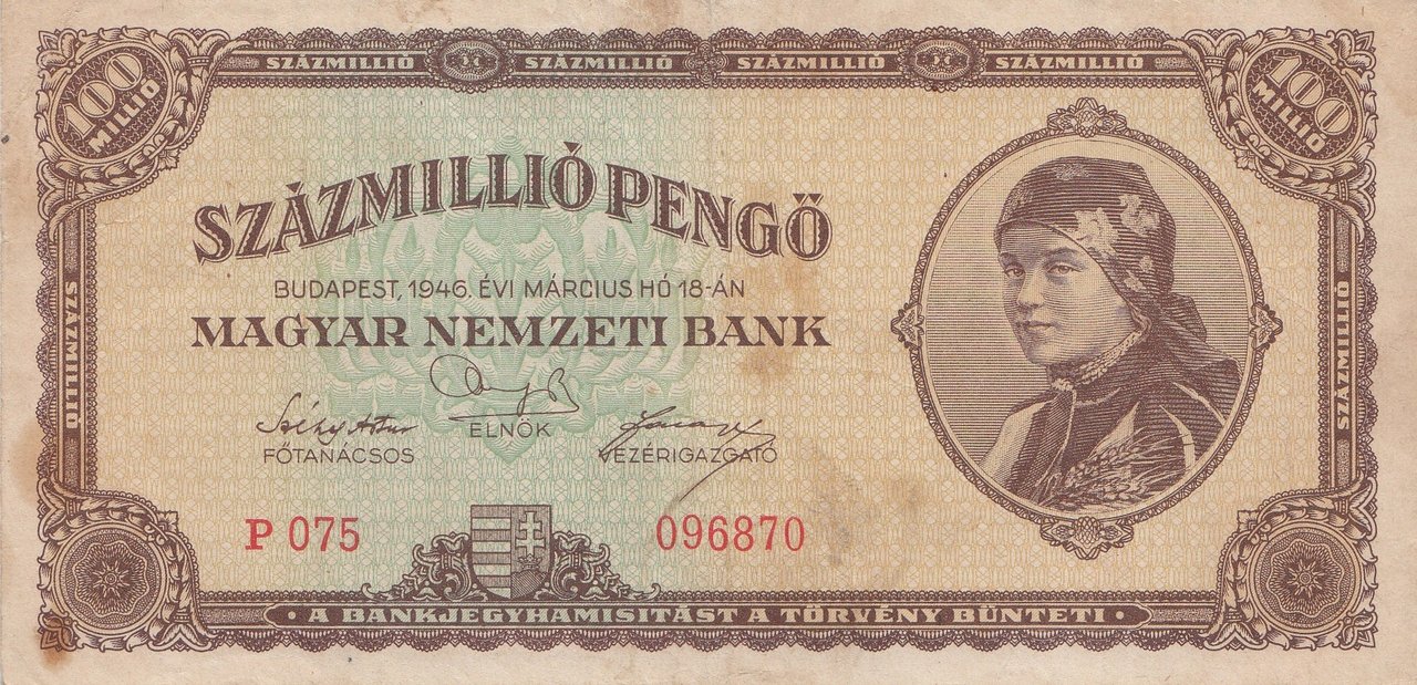 Fine+ Hungary P 122-1,000,000 Pengo 1945 