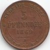 5 Pfennige Saxony 1862-1869 151