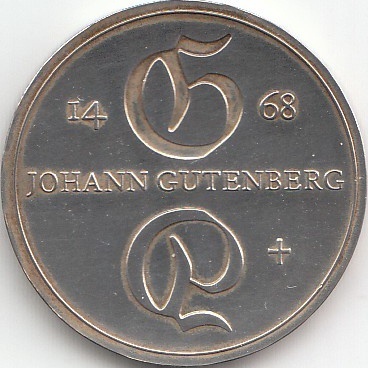10 Mark DDR Johannes Gutenberg 1968 1523