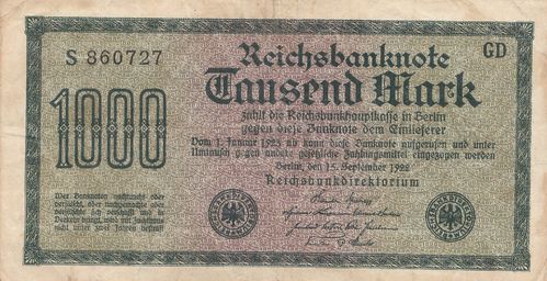 1000 Mark Deutsches Reich 1922 75b