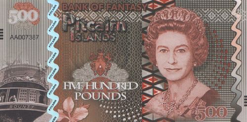 500 Pounds Pitcairn Islands 2018 A3
