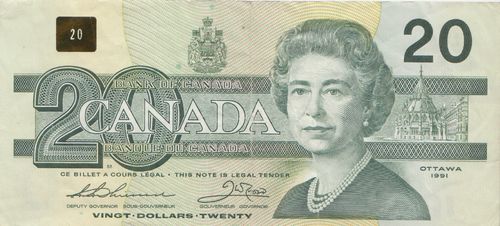 20 Dollars Kanada 1991 97a
