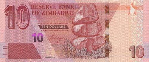 10 Dollars Simbabwe 2020 103a