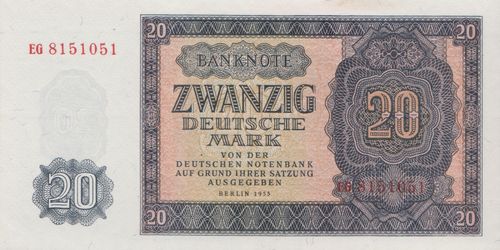20 Deutsche Mark DDR 1955 351a