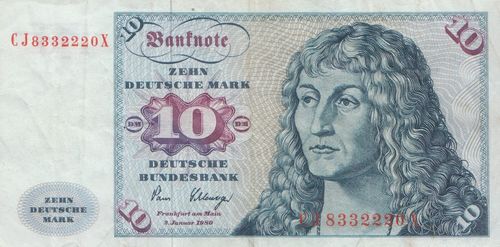 10 DM Germany 2.1.1980 Serie CJ 286a