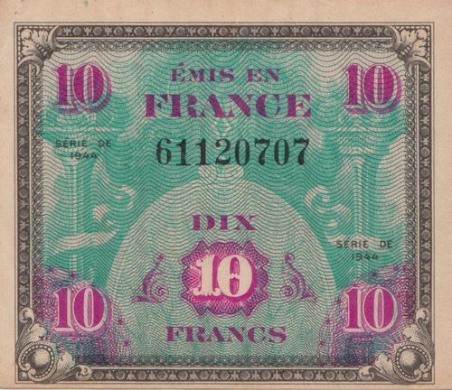 10 Francs France 1944 116a