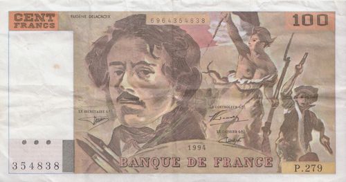 100 Francs Frankreich 1994-1995 154h