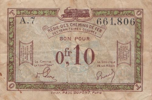 0,10 Franc Besetztes Rheinland 1923-1930 856a