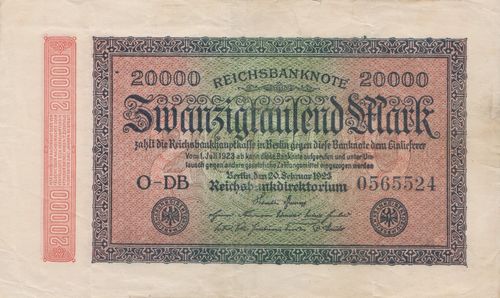 20.000 Mark Deutsches Reich 1923 84c