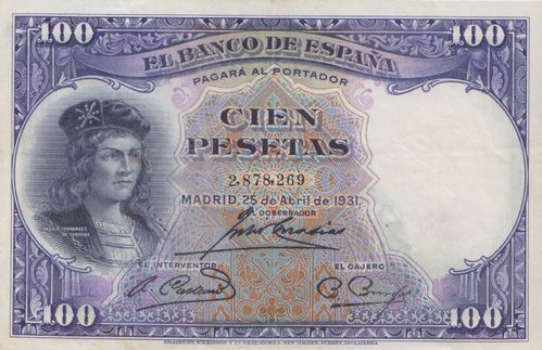 100 Pesetas Spain 1931 83