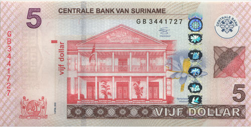 5 Dollars Suriname 2012 162b