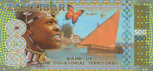 500 Equatorial Francs Zanzibar 2015 A2