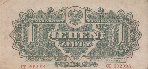 1 Zloty Polen 1944 105a