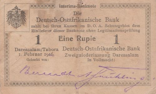 1 Rupie Deutsch-Ostafrika 1916 928d