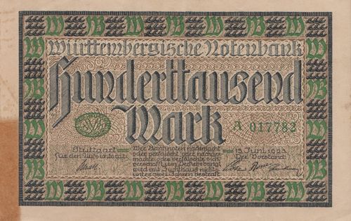 100.000 Mark Württemberg 1923 WTB16