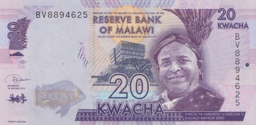 20 Kwacha Malawi 2019 63e