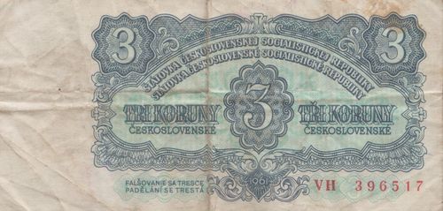 3 Korun Tschechoslowakei 1961 81b