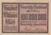 100 Mio. Mark Bayer. Staatsbank 1923 BAY224a
